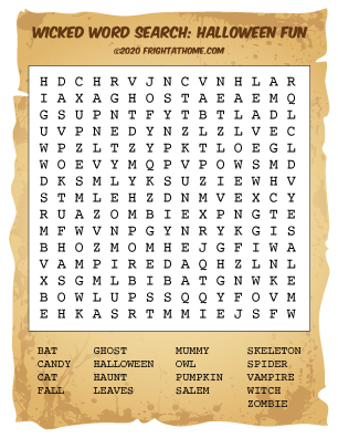 Free Halloween Word Searches for Kids & Adults - Fright At Home